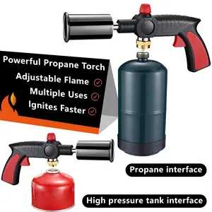 Powerful Grill & Cooking Propane Torch L8010, Sous Vide, Campfire Starter, Adjustable Wood Torch Burner for Searing Steak, BBQ, Welding Propane Tank Not Included