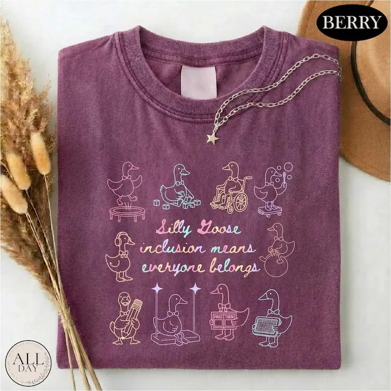 Comfort Colors® Silly Goose Inclusion Means Everyone Belongs Shirt, Sped Teacher T-shirt, Autism Awareness Sweatshirt, Choose Inclusion Tee, Special Ed Gift