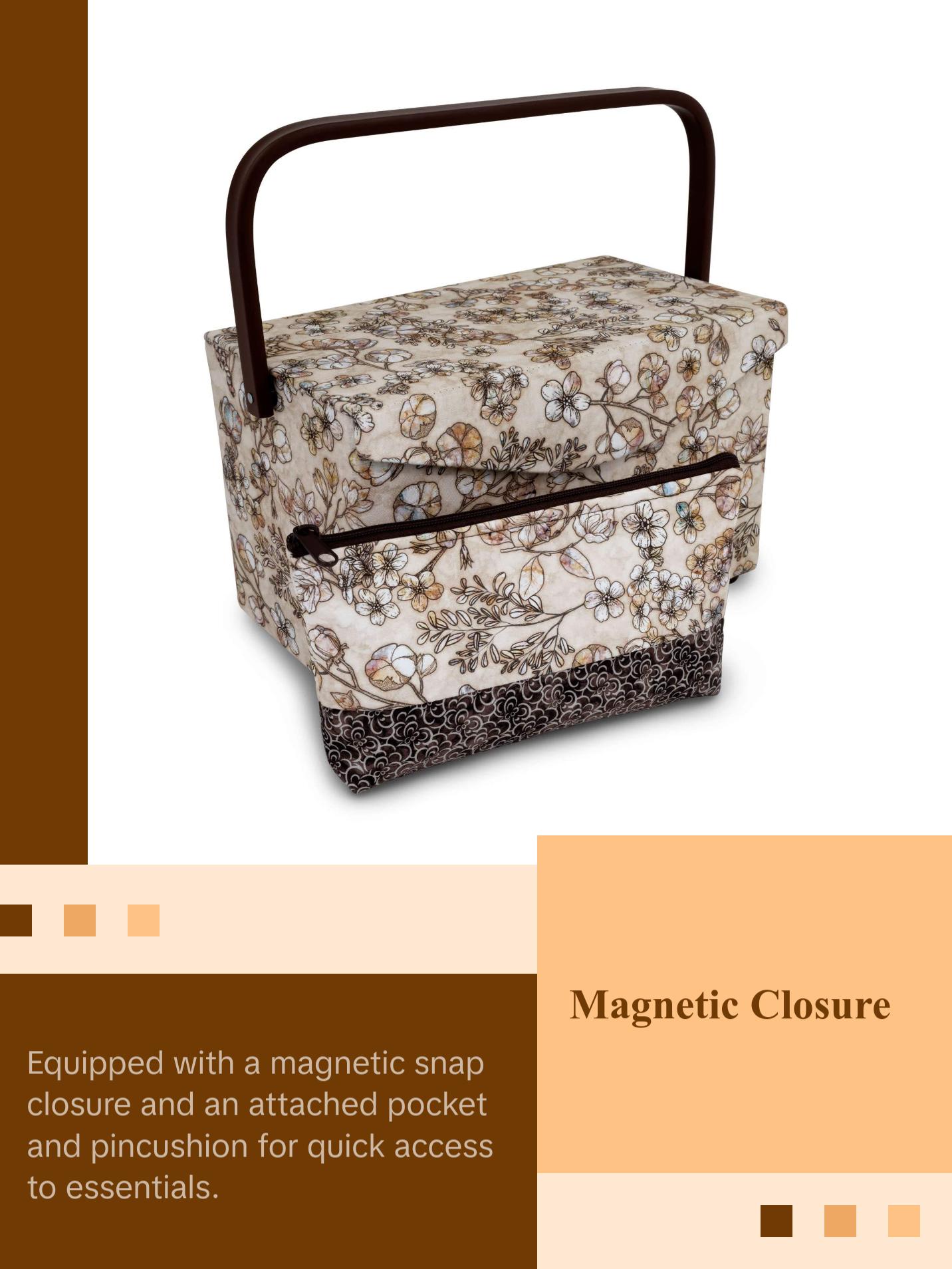 Rectangular Sewing Basket with Zippered Case, Medium