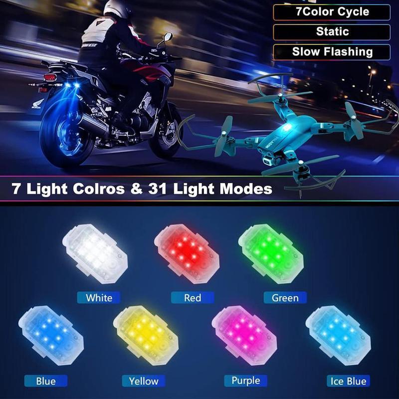 Car LED Light, Remote Control Strobe Light, Aircraft Light, USB Rechargeable Decorative Light, Suitable for Car Drone Aircraft Trucks Motorcycle Bike