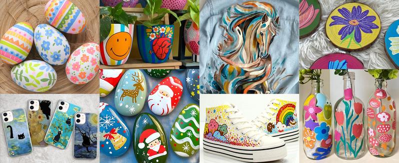 Nicpro Acrylic Paint Markers, Water-Based Brush Tip Acrylic Paint Pens with Automatic Ink Control for DIY Crafts, Art Paint Markers for Rock Painting, Glass, Ceramic, Christmas Decorations