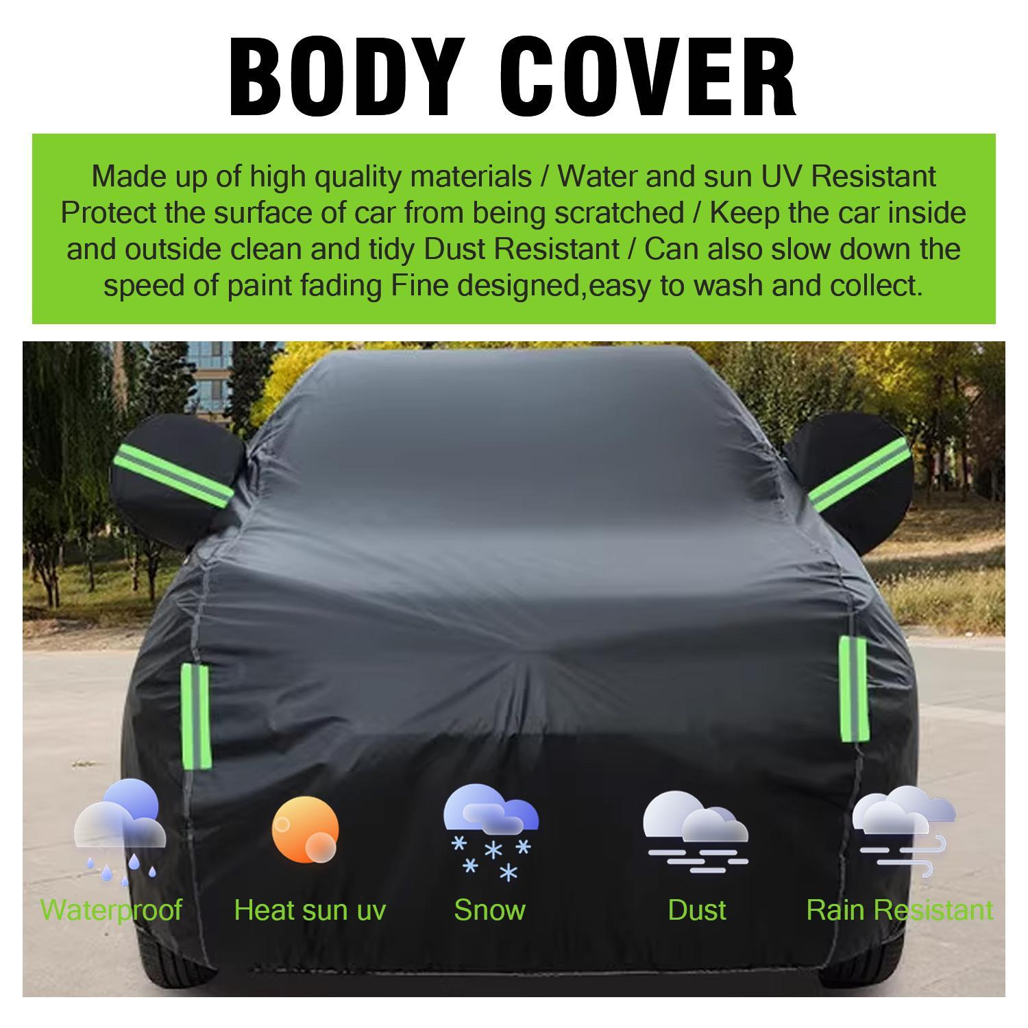 Black Car Cover,All Weather for Car ,Outdoor Full Cover Rain Sun UV Protection ,Universal Fit for Sedans and SUVs Black Car Cover,All Weather for Car ,Outdoor Full Cover Rain Sun UV Protection ,Universal Fit for Sedans and SUVs