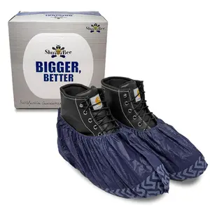 ShuBee Extra-Large Disposable Boot and Shoe Covers for Floors - Dark Blue, Thicker and Durable Protection, 50 Pairs