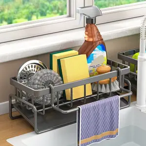 Accessories Kitchen Sink Drying Rack,MetalSponge Drain Holder,Multifunctional Storage Rackfor Home, Storage Organizer, HouseholdEssentials, Fall Decor, Kitchen Gadgets