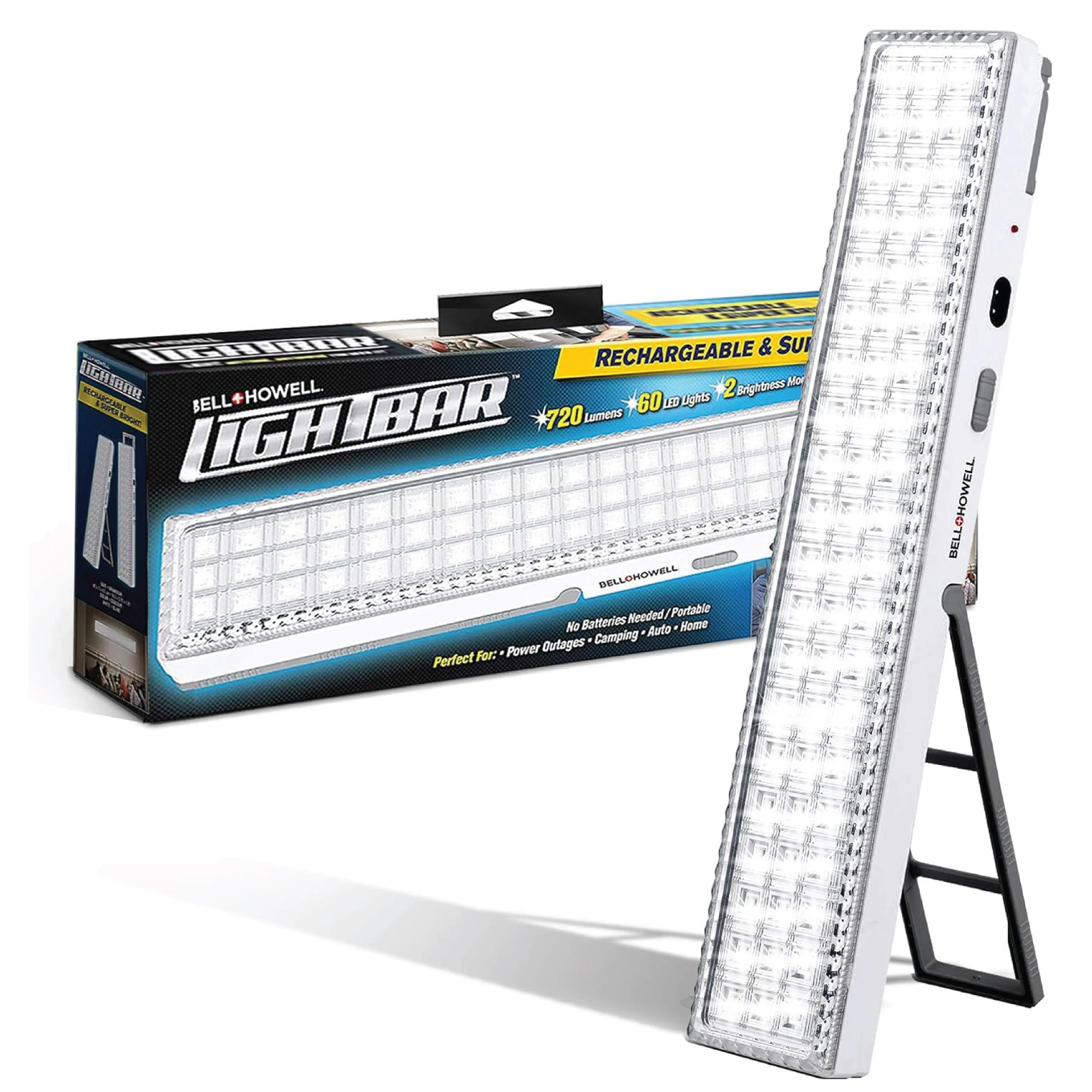 Light Bar – Portable 720-Lumen Rechargeable LED Emergency Lighting, 60-LED Backup Lamp for Home, Blackouts & Camping