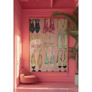 Vintage Heels Poster, Pink Vogue Fashion Wall Art, Girly Photography Print, Preppy Above Bed Decor, Trendy Dorm Aesthetic Print