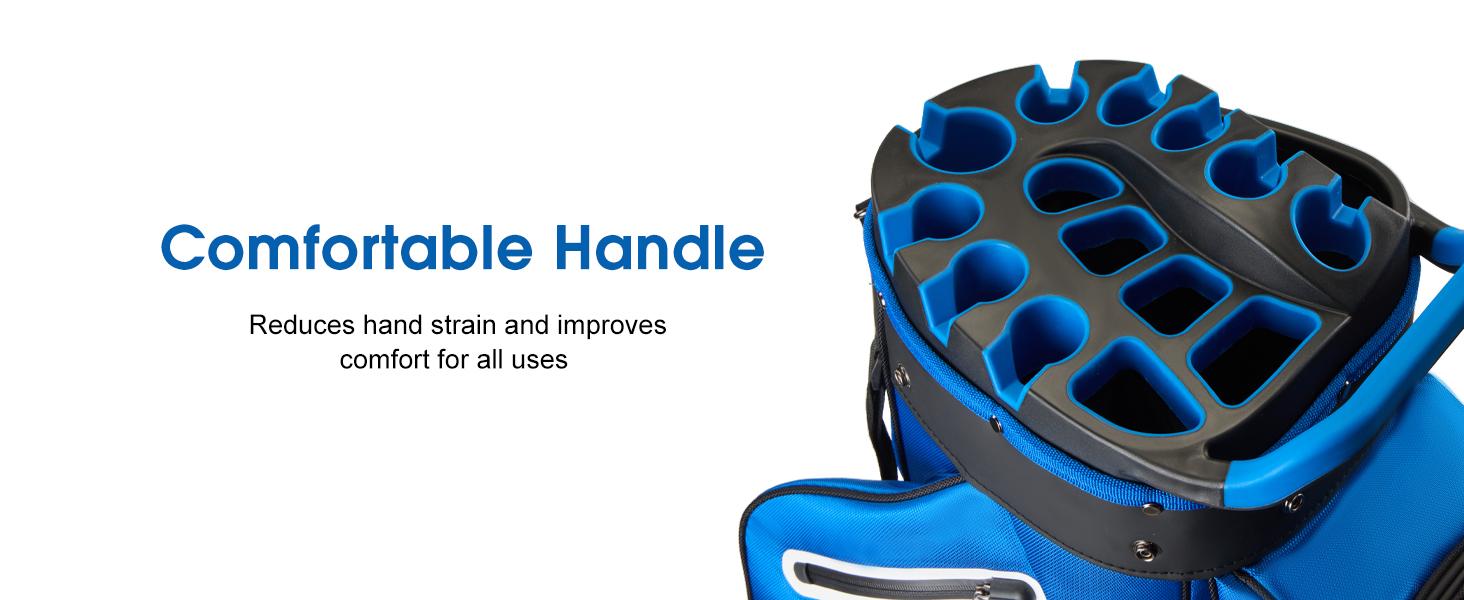 UNIHIMAL 14-Way Golf Cart Bag, Premium Full Length Golf Bag for Men with Magnetic Leather Pocket, Handles and Rain Cover