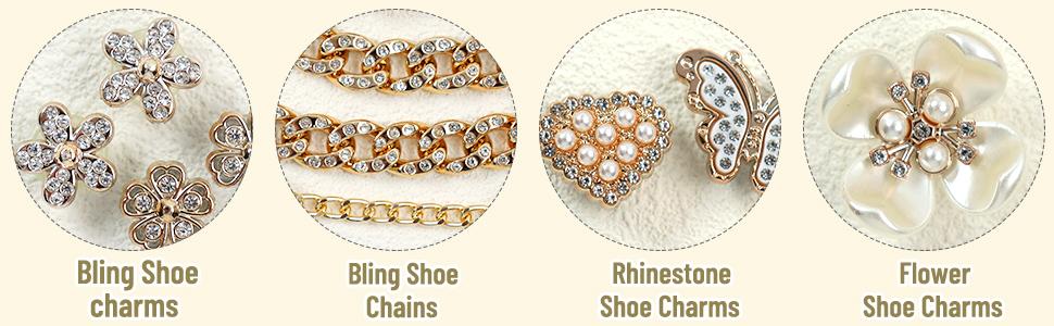 18-Pcs Bling Shoe Charms Set - Butterfly & Flower Rhinestone Crystal Chain Shoe Accessories for Women, Cute Clog Shoe Decorations for Party & Birthday Gifts for Her 18-Pcs Bling Shoe Charms Set - Butterfly & Flower Rhinestone Crystal Chain Shoe Accessories for Women, Cute Clog Shoe Decorations for Party & Birthday Gifts for Her