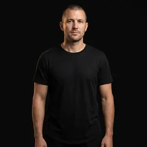 UndrDog Hemp & Bamboo T-Shirt for Men - PFAS Free, 4X Stronger Than Cotton, Fitted Crew Neck Tee, Breathable Moisture Wicking, Holds Shape 100+ Washes - Black