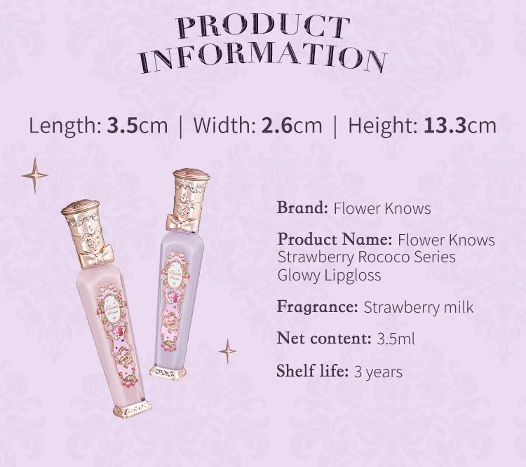 Flower Knows Violet Strawberry Rococo Collection Glowy Lip Gloss, lipstick, makeup,glossy, blurring lips, weightless, dealsforyoudays