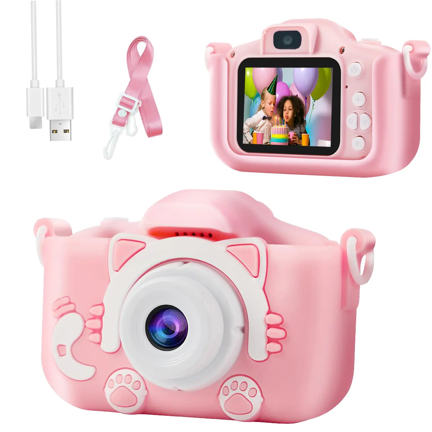 Children's Toy Camera | 1080P HD | 48MP Resolution | Multiple Cute Filters | Video Recording Support | Built-in Games | Holiday & Birthday Gift for Boys & Girls | 48MP HD Lens