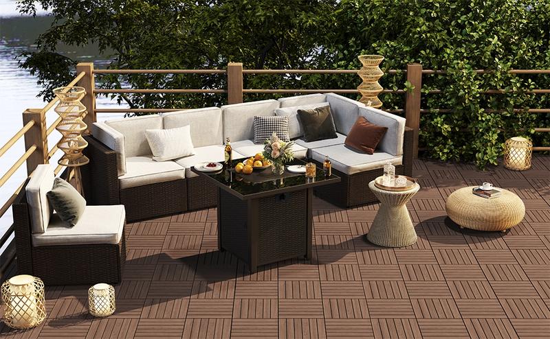 【27/54/108PCS】Yaheetech Acacia Wood Flooring Tiles - Waterproof Interlocking for Outdoor & Indoor/Patio/Garden/Deck, 12x12in - Durable & Natural Material 【27/54/108PCS】Yaheetech Acacia Wood Flooring Tiles - Waterproof Interlocking for Outdoor & Indoor/Patio/Garden/Deck, 12x12in - Durable & Natural Material