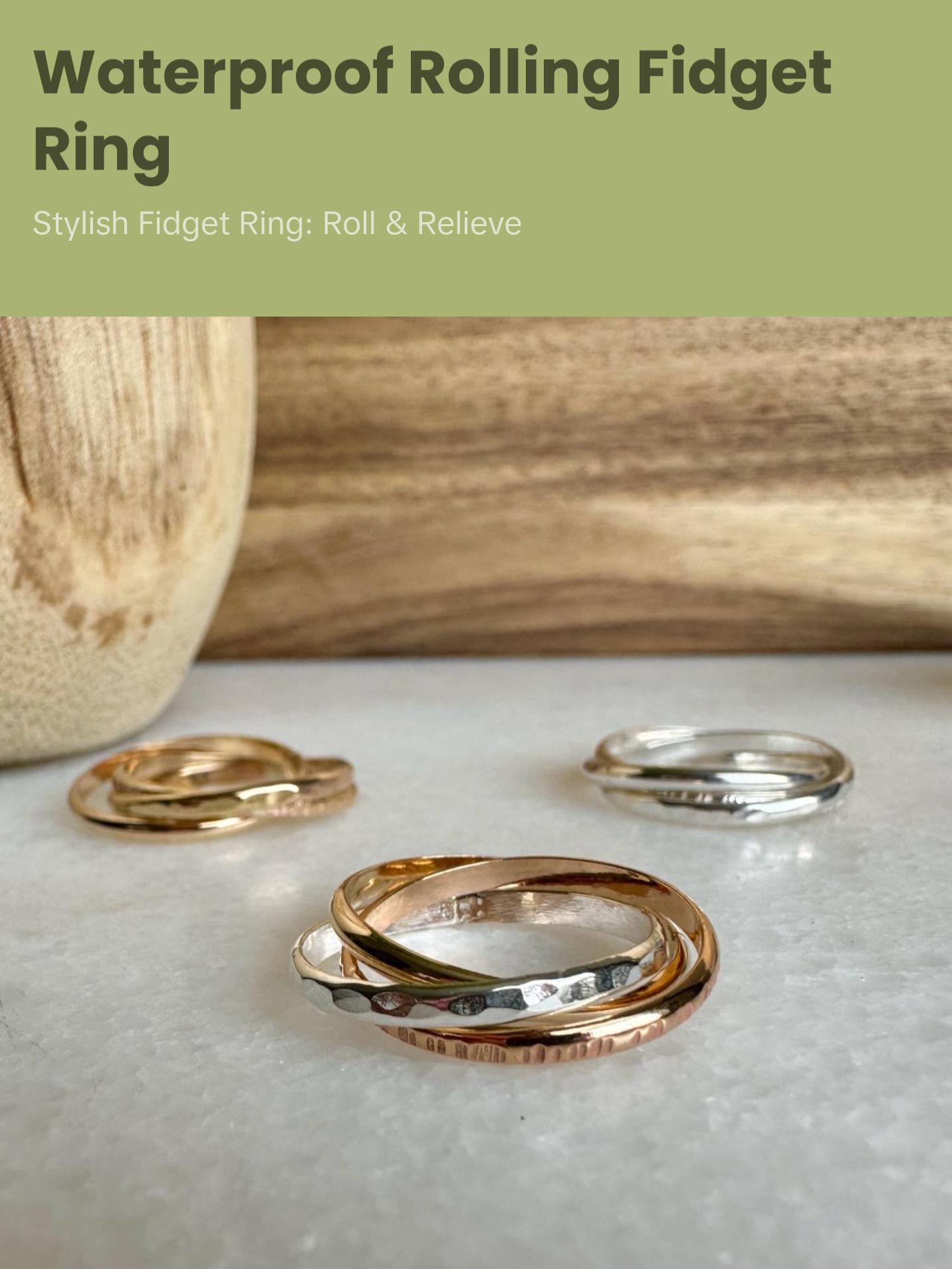 Waterproof Thick Rolling Ring, Rolling Fidget Anxiety Ring