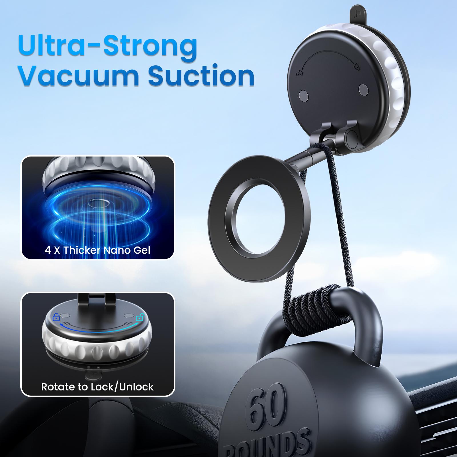 FUDUOO Car Phone Holder, With Magnetic&Vacuum Adsorption Function, Adjustable and Foldable, Suitable for Smooth and Flat Surfaces, Compatible with All Smartphones FUDUOO Car Phone Holder, With Magnetic&Vacuum Adsorption Function, Adjustable and Foldable, Suitable for Smooth and Flat Surfaces, Compatible with All Smartphones