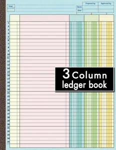 3 Column Ledger Book: Colorful 3 Column Accounting Ledger Book for Bookkeeping | 3 Column Columnar Pad for Personal Use | Analysis Account Ledger Book | 8.5x11 Inches, 80 Pages