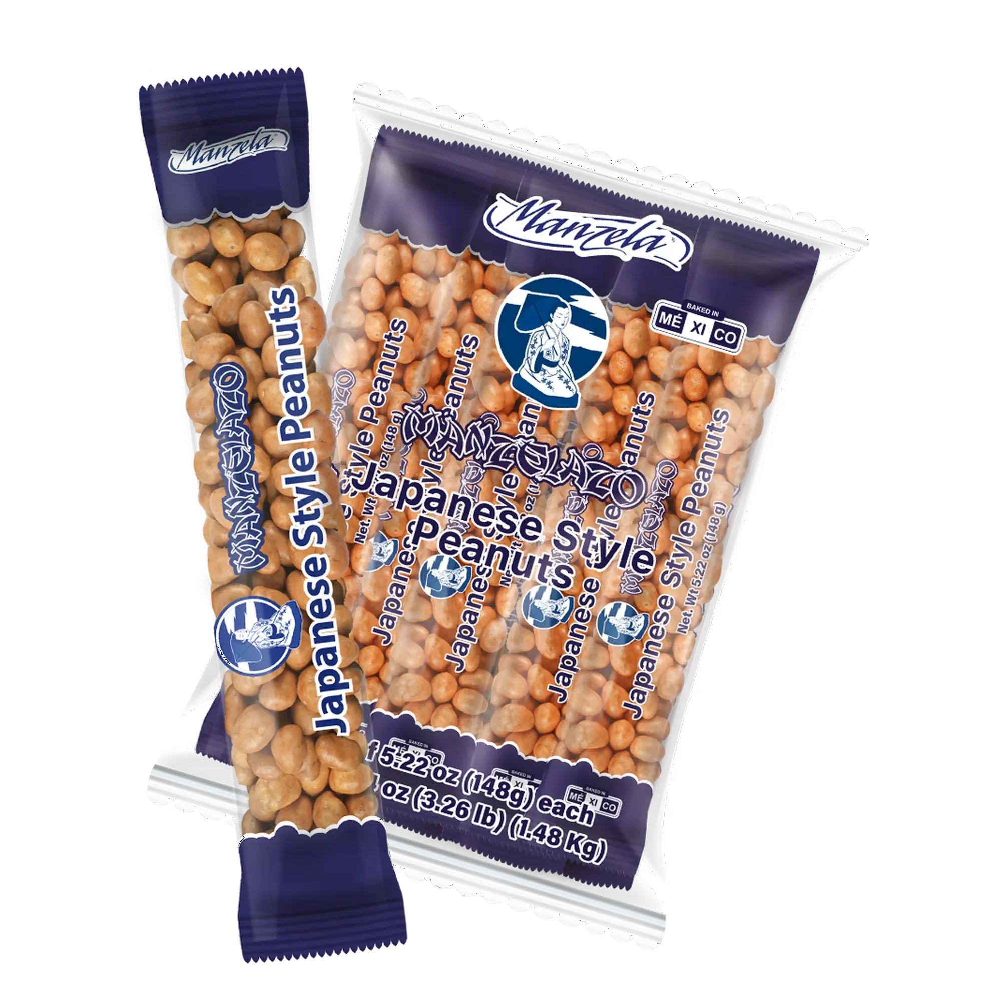 Manzelazo Japanese Style Peanuts 10 Bags- 5.22 oz