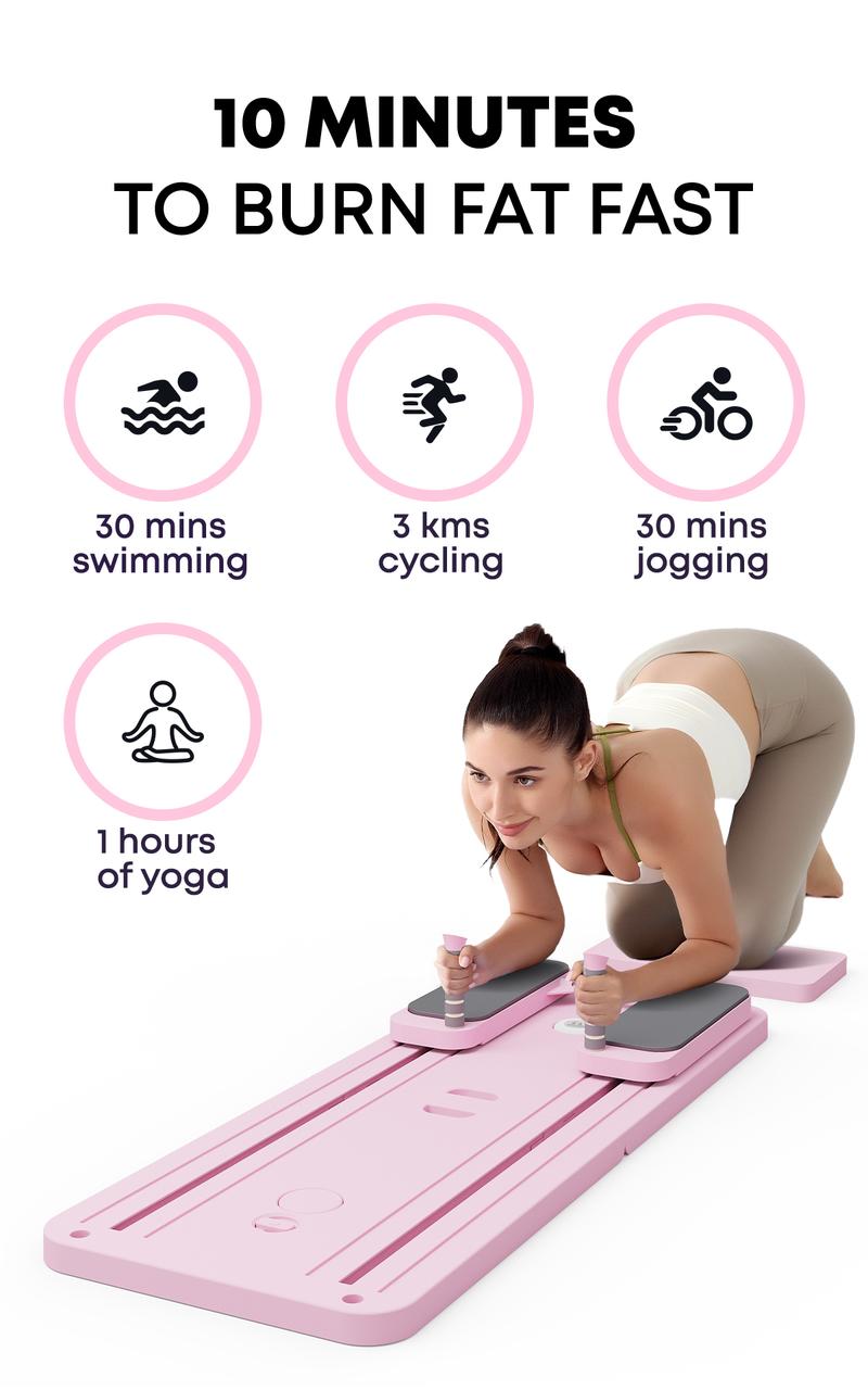 4.0 New Upgrade ZENROUS Pilates Board, Multi-functional Ab Exercise Board, Foldable Home Pilates Reformer, Maximum Load 300 lbs Fitness Board with Kneeling Pad and Timer, Abs Workout Equipment for Abdominal & Core Strength Training Springtok