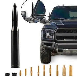 Bullet Antenna for Truck - Black Billet Aluminum Mast with Premium Copper Hardware, Heavy Duty Replacement for Classic Pickup Trucks, Superior Signal Reception, Military-Grade Durable Construction, Universal Fit, IP68 Waterproof