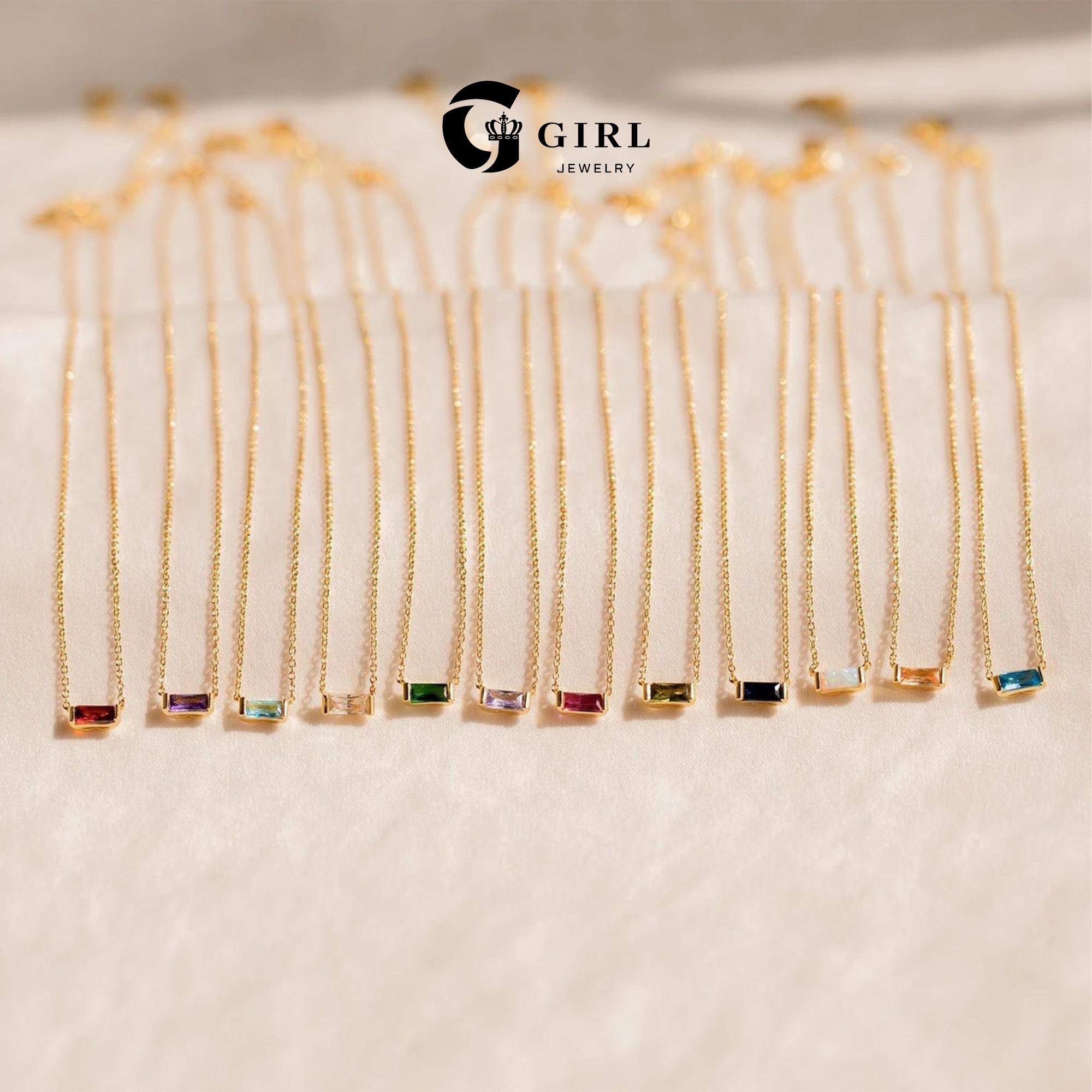 GGIRL Birthstone Necklace Minimalist - Dainty Baguette Charm 18K Gold Plated Necklace Gemstone Jewelry - Fashion Jewelry Gift for Holiday Haul Christmas Birthdays Anniversaries Personalized Gift for Her GGIRL Birthstone Necklace Minimalist - Dainty Baguette Charm 18K Gold Plated Necklace Gemstone Jewelry - Fashion Jewelry Gift for Holiday Haul Christmas Birthdays Anniversaries Personalized Gift for Her