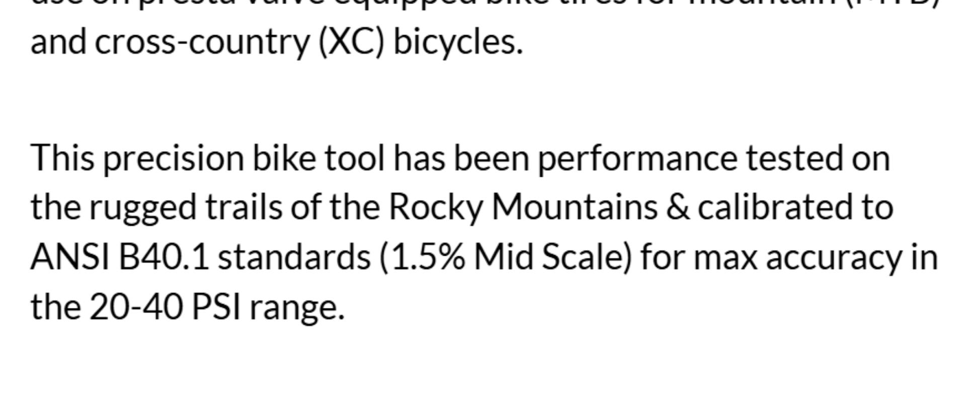 MBX-60 Presta Tire Pressure Gauge for Bikes (Max 60 PSI) | MTB & XC Series