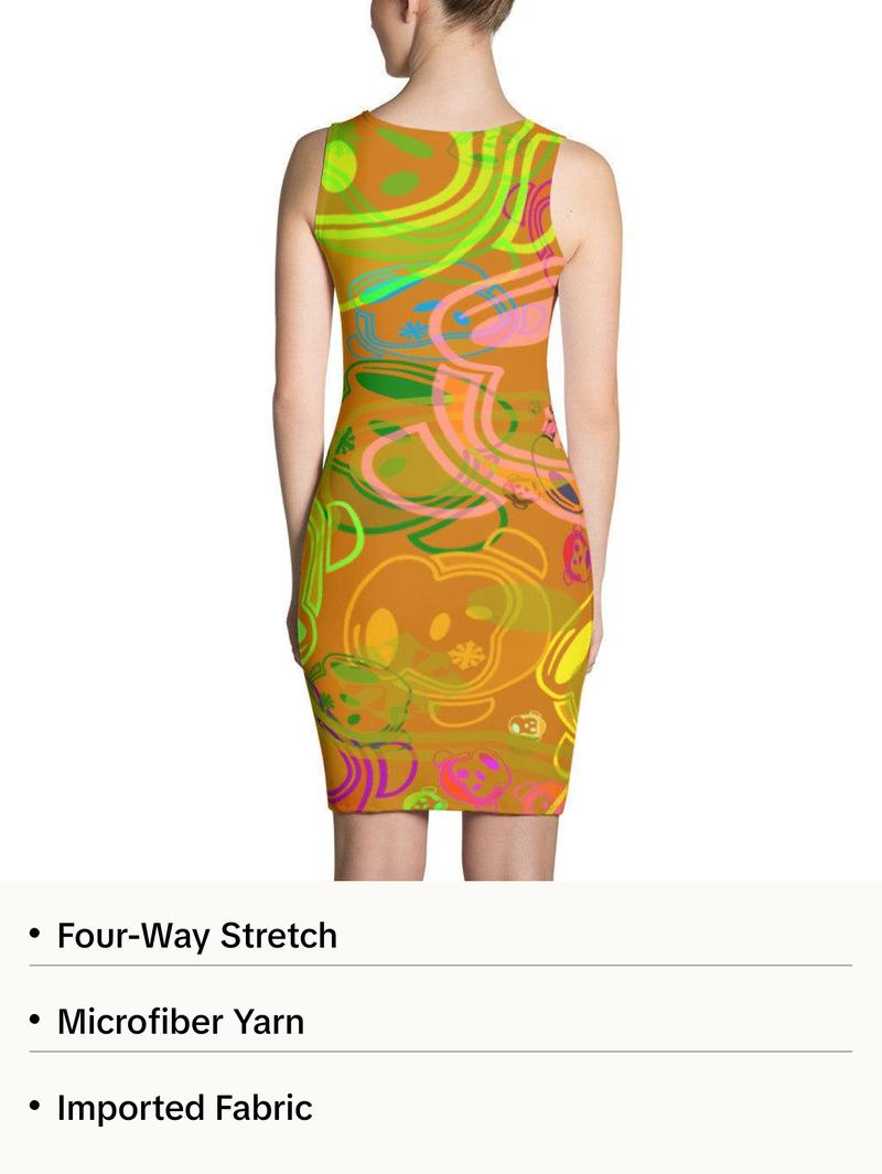 Rooted Khaos Orange Cut & Sew Dress