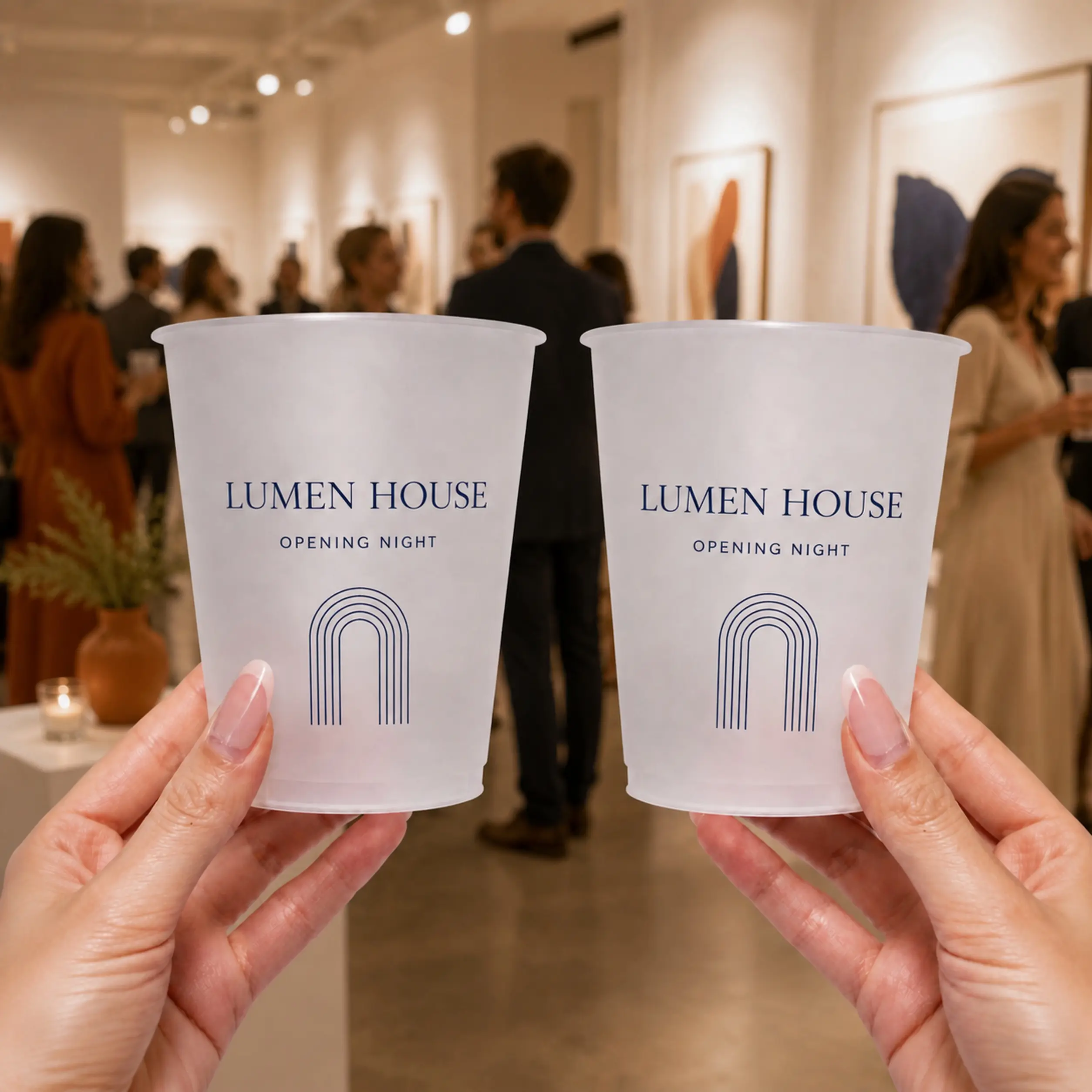[Made-to-Order] Custom Art Gallery Opening Cups, Personalized Reception Drinkware