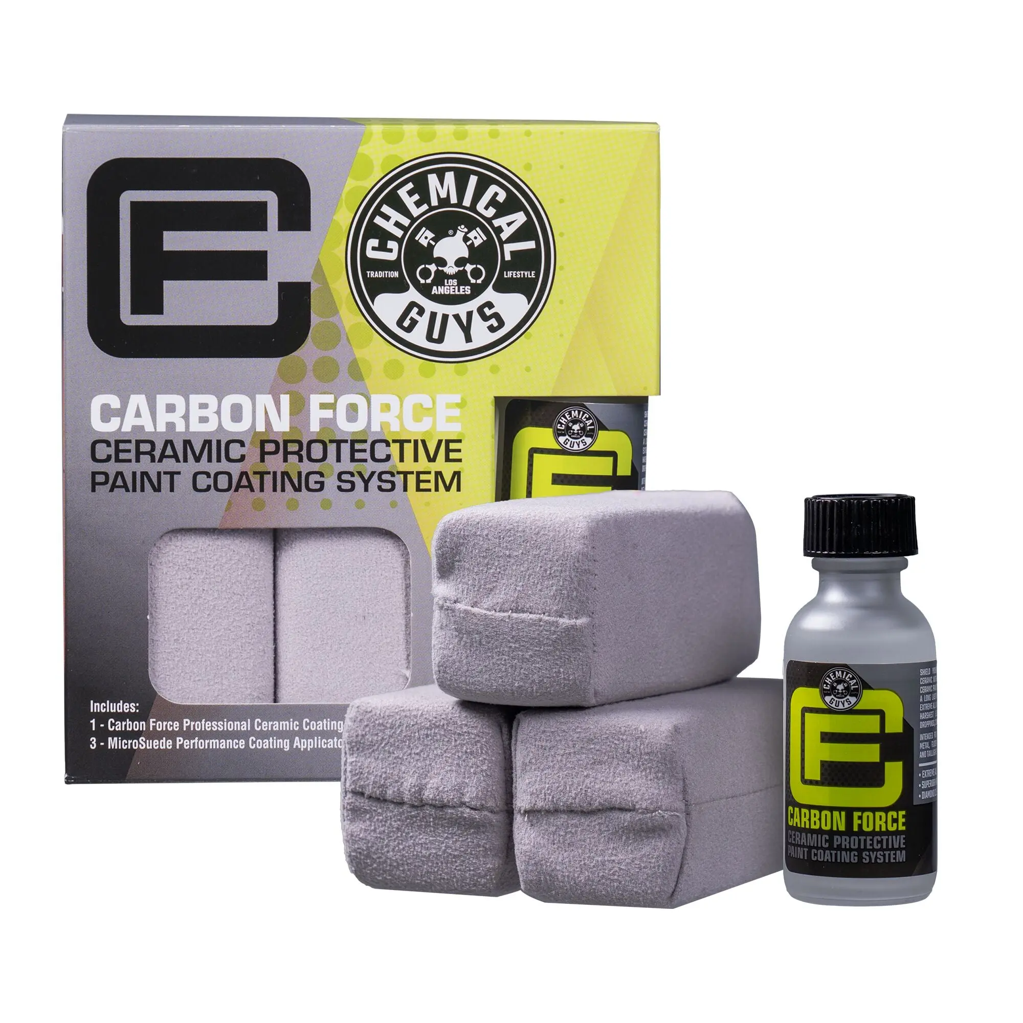Chemical Guys Carbon Force Ceramic Protective Paint Coating System - Car Coating Spray, Sealant, Surface Cleaner, Long-Term Ceramic UV Shield, Multi-Layered for Deeper Coat, Fade Resistant, Environmental Protection, Exterior Detailing Kit