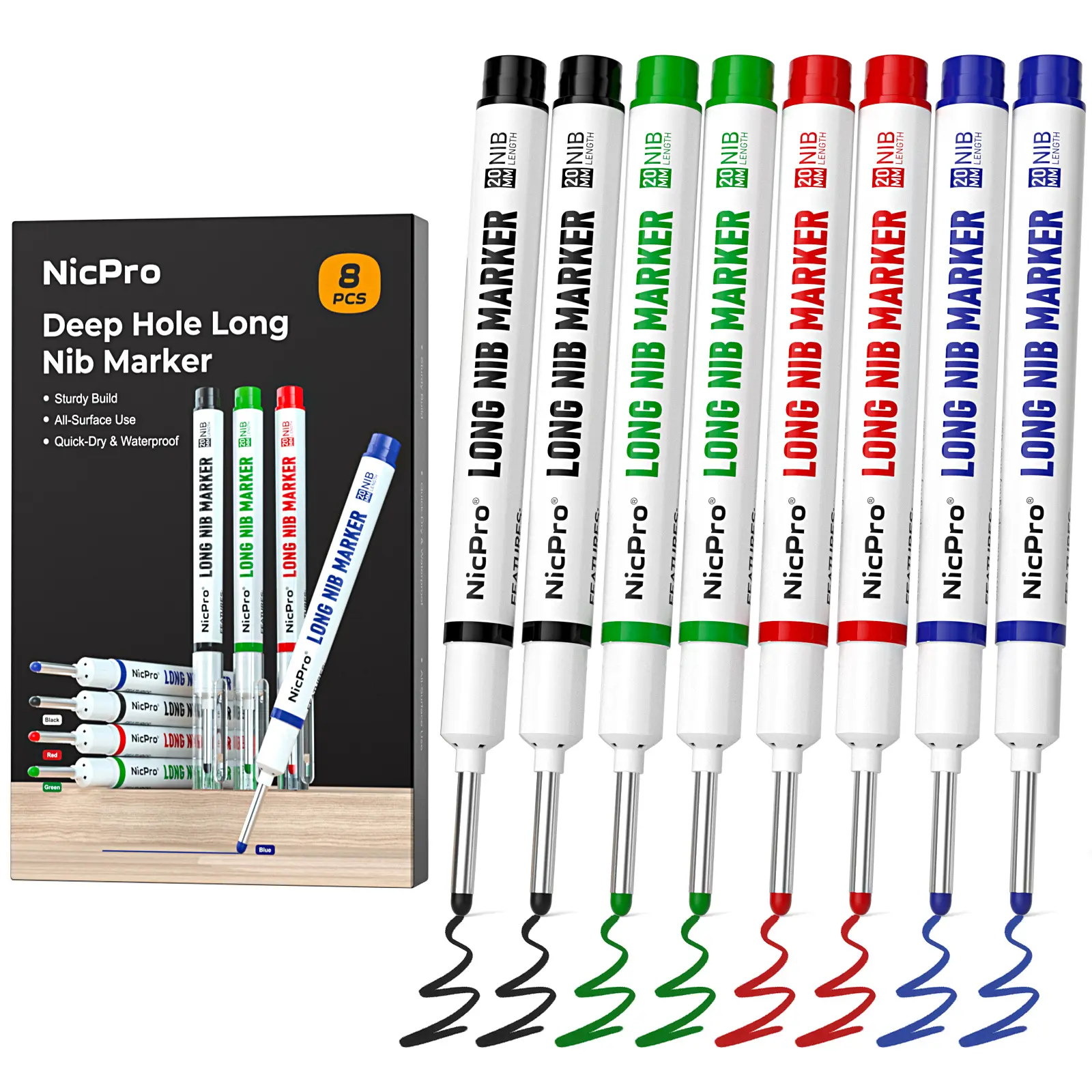 8 Pcs - Set 1- 4 Colors