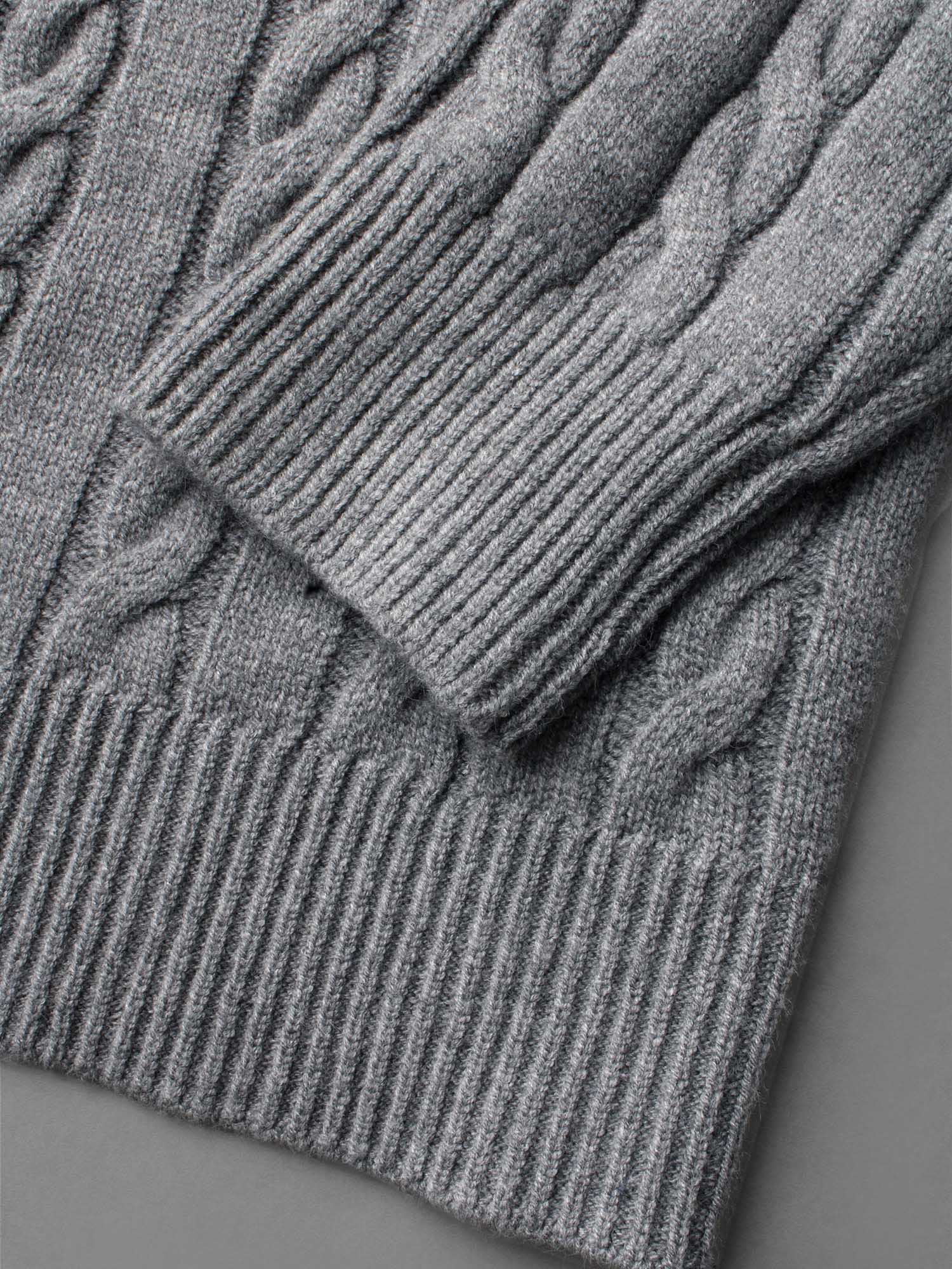 【 Hooded Detail】 Bloomchic Cable Knit Hooded Zipper Cardigan for Women - Long Sleeve Raglan Fit Casual Winter Basic Minimalist Style Dim Gray Womenswear