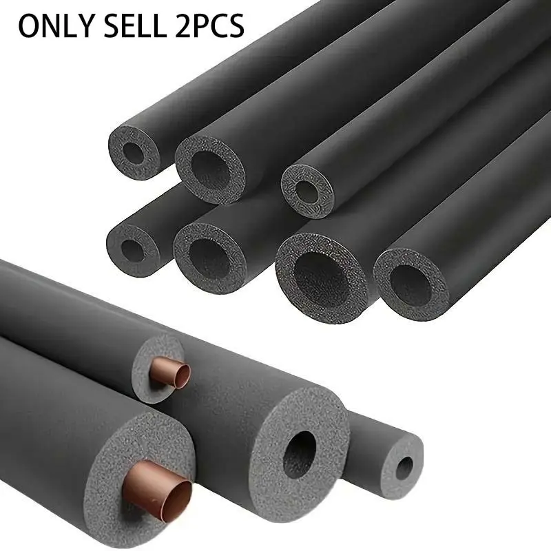 2-Pack Insulated Foam Pipe Covers, 70.87 Inch Flexible Foam Protector, Winter Frost Protection for Outdoor Water Pipes