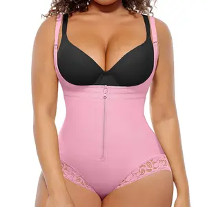 FeelinGirl Shapewear for Women Tummy Control Fajas Colombianas Body Shaper Zipper Open Bust Bodysuit