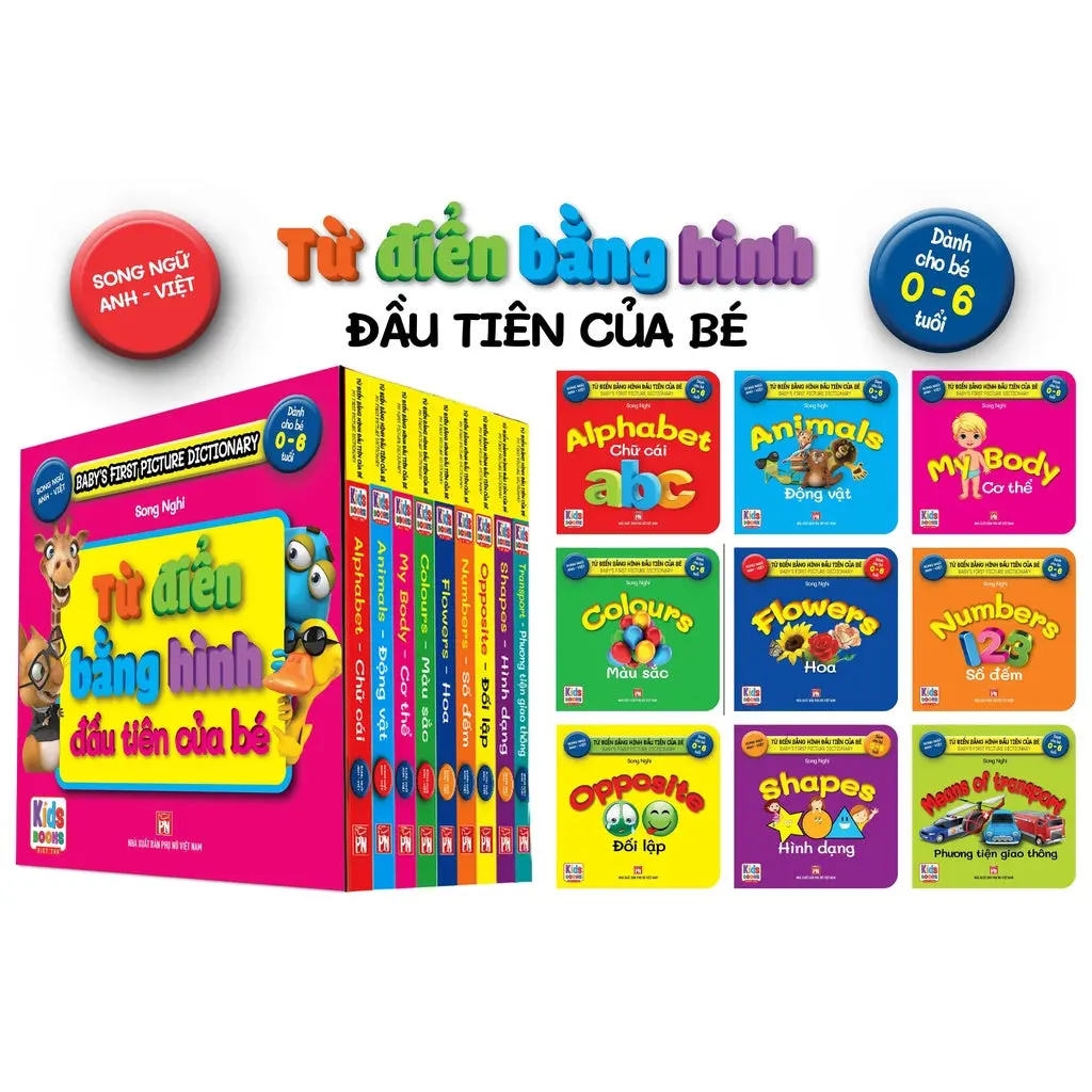 Combo Baby's First Picture Dictionary bilingual Vietnamese English - Từ Điển Bằng Hình Đầu Tiên Của Bé (Song ngữ Anh-Việt) (Bộ 9 cuốn)