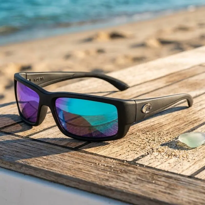 Costa Del Mar Polarized Fishing Sunglasses, Fantail Matte Black Frame, UV Protection Outdoor Shades, Perfect Gifts for men