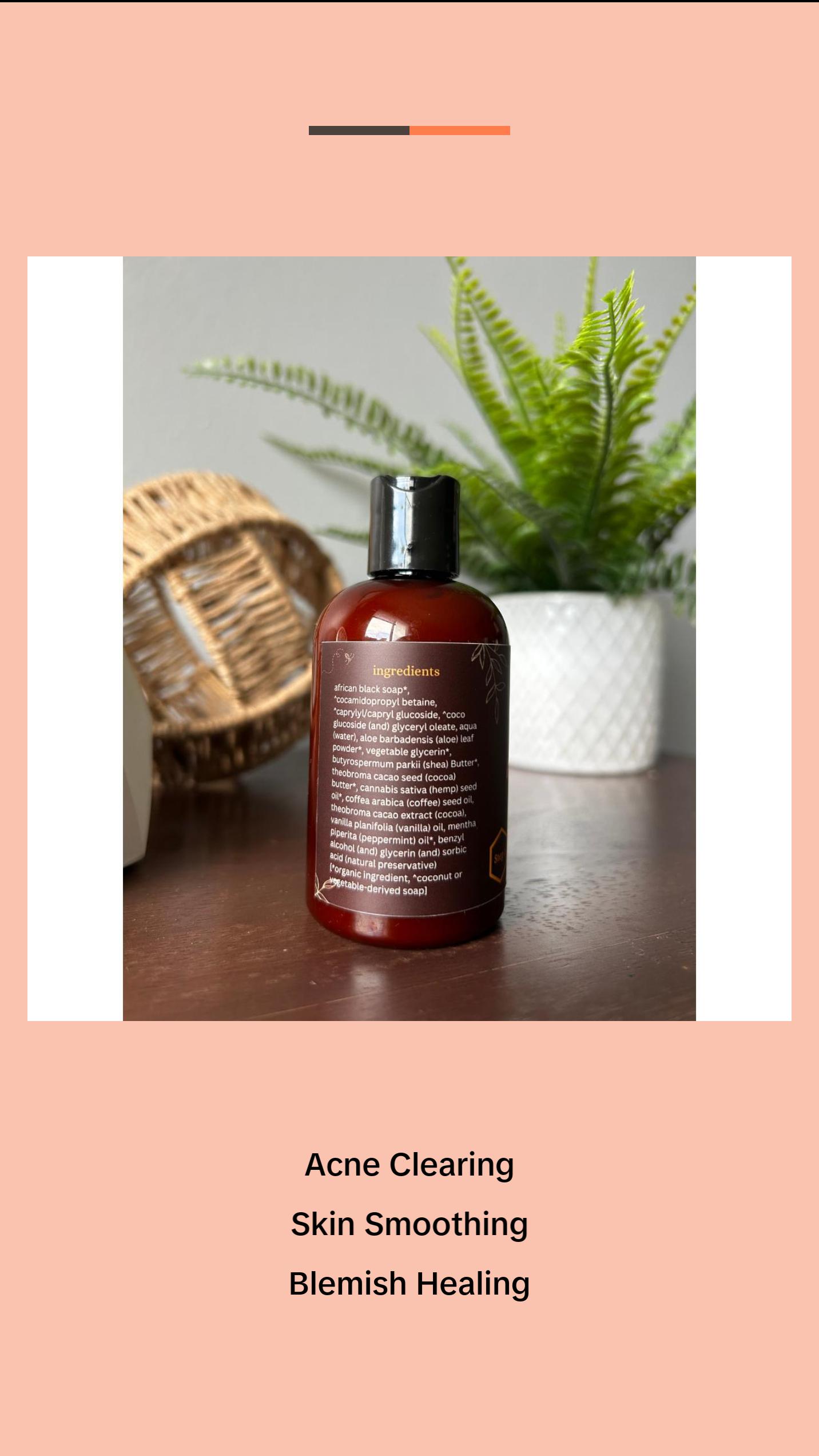 Honey & Herb African Black Soap Facial Cleanser with Cocoa & Shea Butter