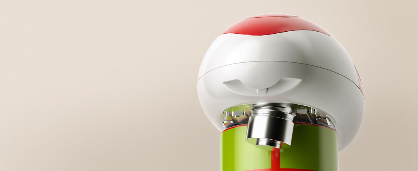 【Summervibes】Automatic Electric Can Opener with Automatic Operation, 1-Touch Handheld Battery-Powered Design, Smooth Edge, Safe Kitchen Tool for Home Use (Red) - Household Kitchen Specialty Appliance