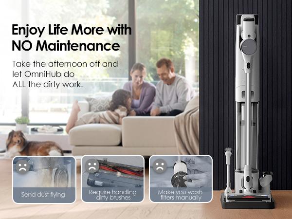 Tineco Pure ONE Station Cordless Vacuum Cleaner with 3L Auto Dust Base, Smart Stick Vacuum Cleaner Powerful Suction & Lightweight, ZeroTangle Brush for Hard Floor, Carpet & Pet Hair, White