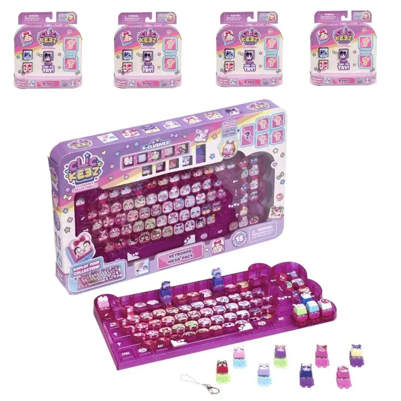 Clickee Mechanical keyboard hat backpack doll pendant Keychain blind box decompression collection of children's toys.