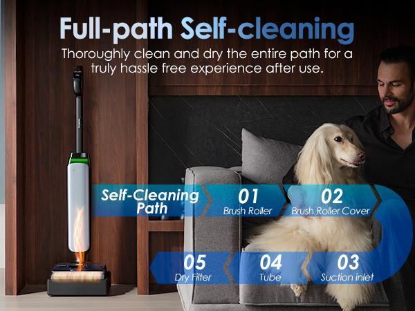 Tineco Floor One S9 Artist Pro Wet Dry Vacuum Cleaner, 22kPa Suction, 360° SmoothDrive, Anti-Tangle Design, 185°F Flashdry, 75 Min Runtime, Dual-Edge Cleaning, 180° Lay-Flat