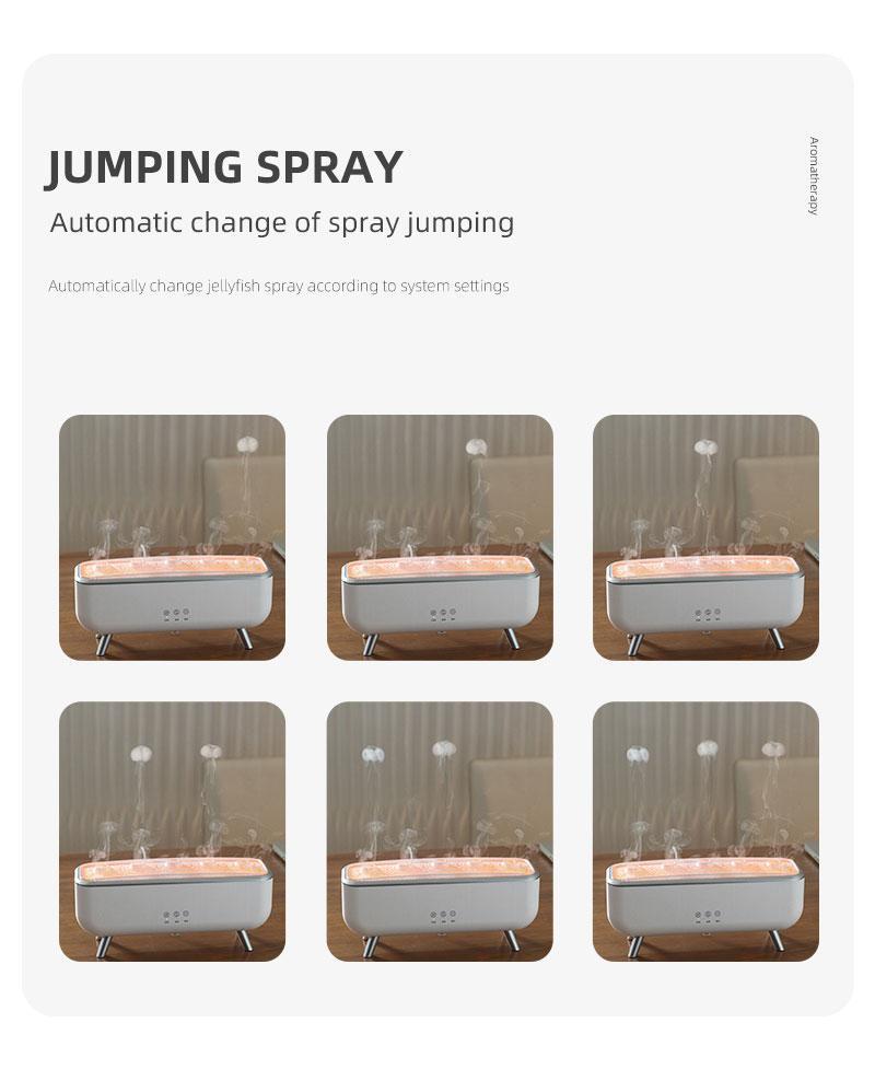 Dynamic Jellyfish Aroma Diffuser 300ml Humidifier for Bedroom Waterless Auto-Off with Timer Remote Control 7-Color Mood Lighting 4-Hour 8-Hour Dual Timers 5 Nozzles for 360° Mist Diffusion Home Bedroom Gift