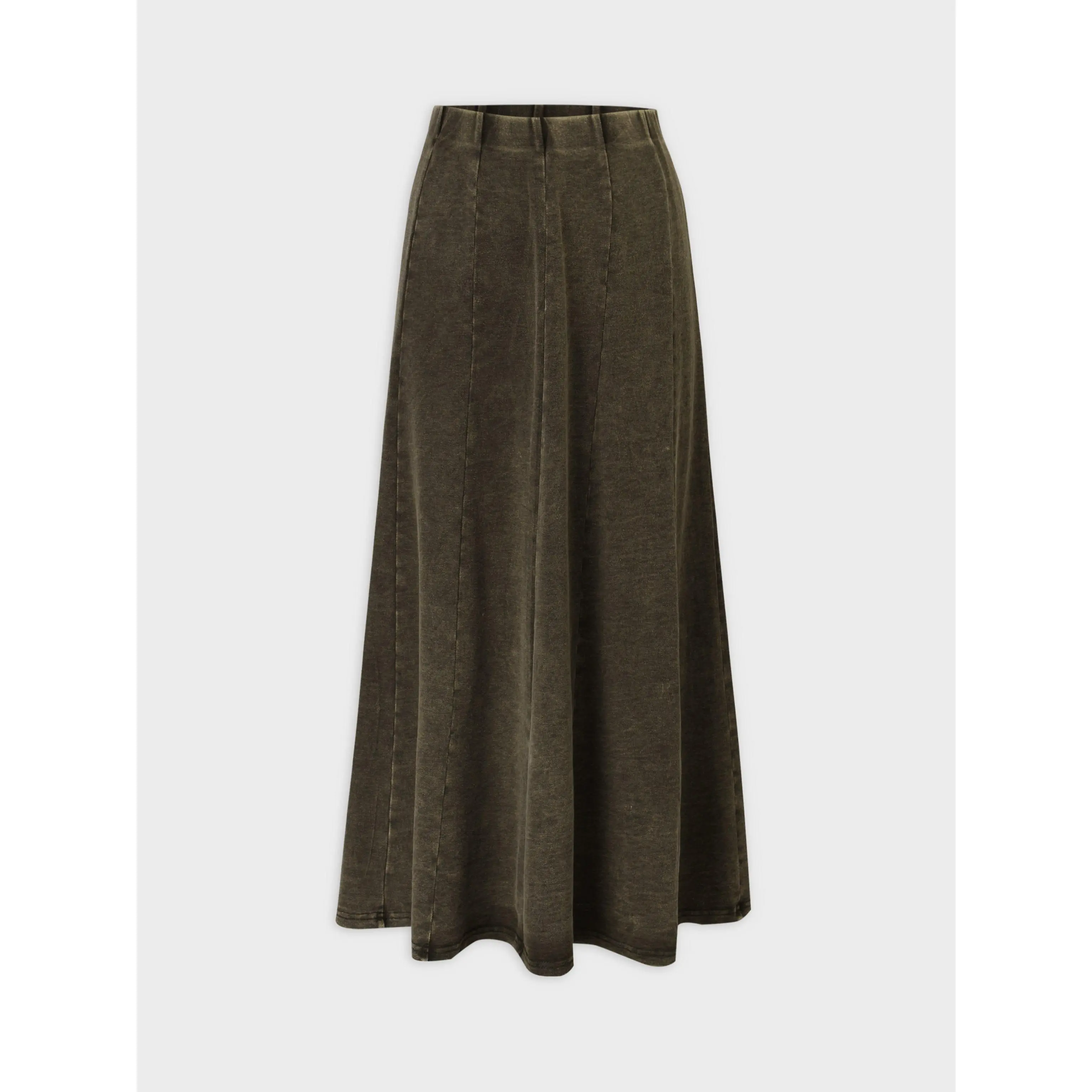 Jersey Paneled Skirt 37"-Washed Olive