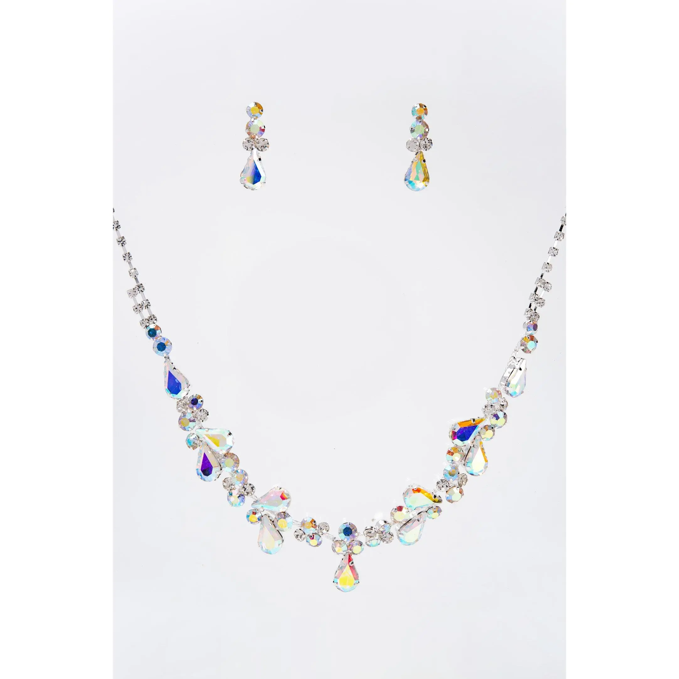 Eden Rhinestone Cluster Necklace Set