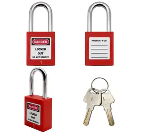Lockout Tagout Locks, Safety Padlock, Lock 1-1/2" Red