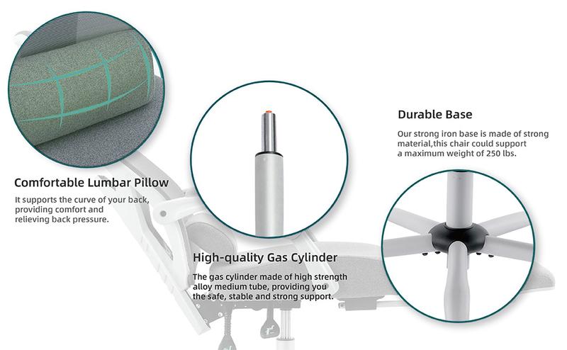 Sweet Furniture S -  Ergonomic Office High Back Computer Chair, Reclining Office Chair with Foot Rest,