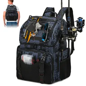 Fishing Backpack for Anglers Durable Fabric Spacious Main & Small Compartments Sturdy Handle Ideal for Fishing Trips Multi-functional Large Capacity