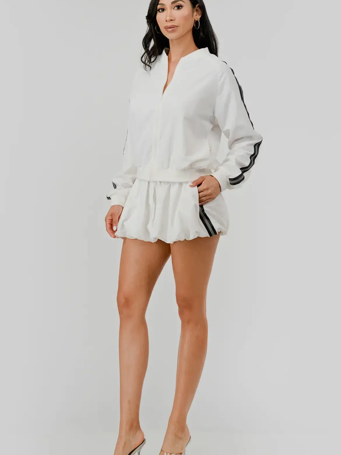 Reflective Jet Set Jacket and Bubble Skirt