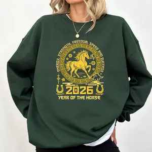 Happy Lunar Chinese New Year of The Horse 2026 Zodiac Sweatshirt