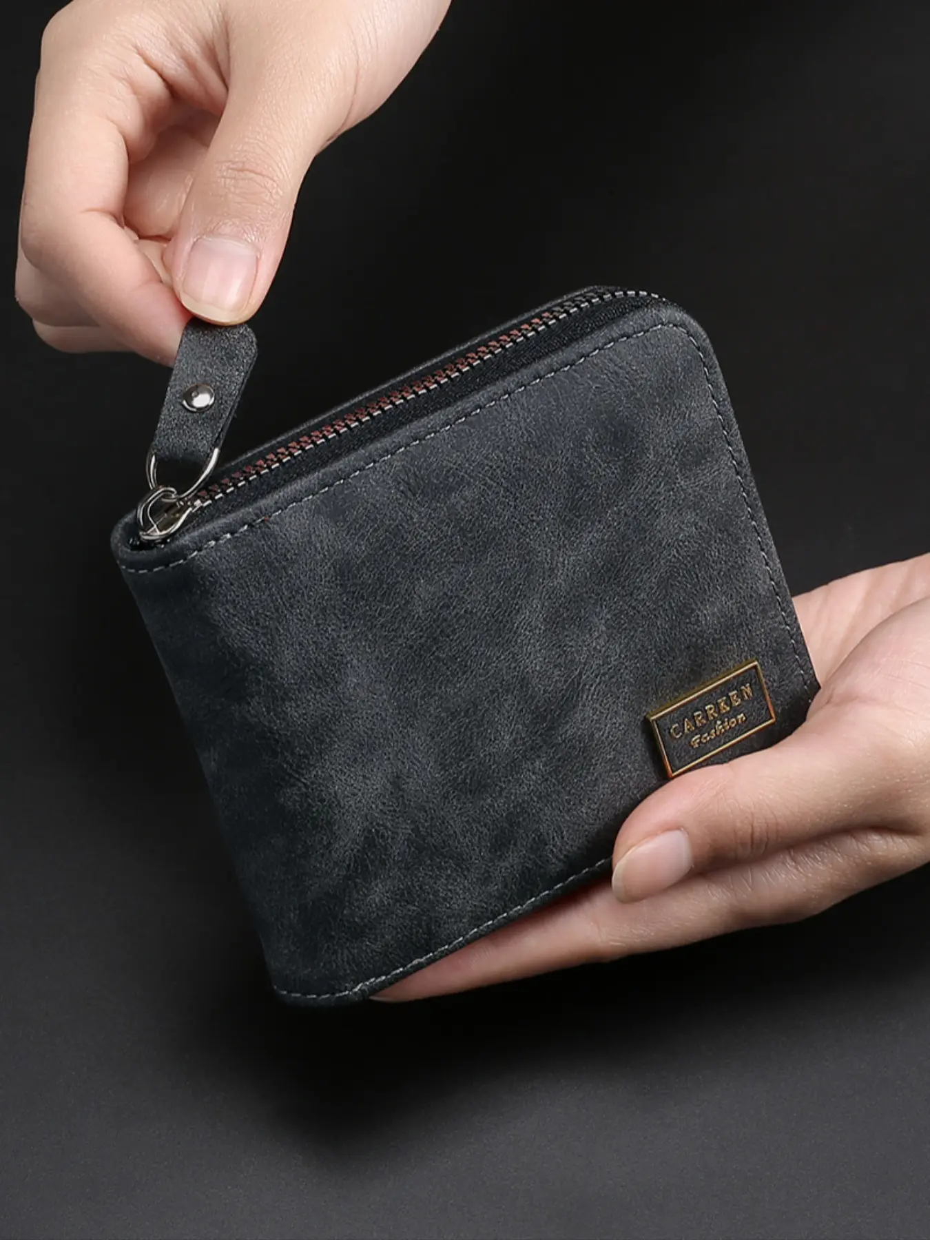 Stylish New Men's Multifunction Short Zipper Wallet Design, Fashionable Wallet, Multi Functional Wallet, Business Casual Multi-Card Holder Coin Purse Gift for Boyfriend, Card Slot Wallet, Business Style Wallet, Zip Up Wallets, Zipper Pouch Wallet