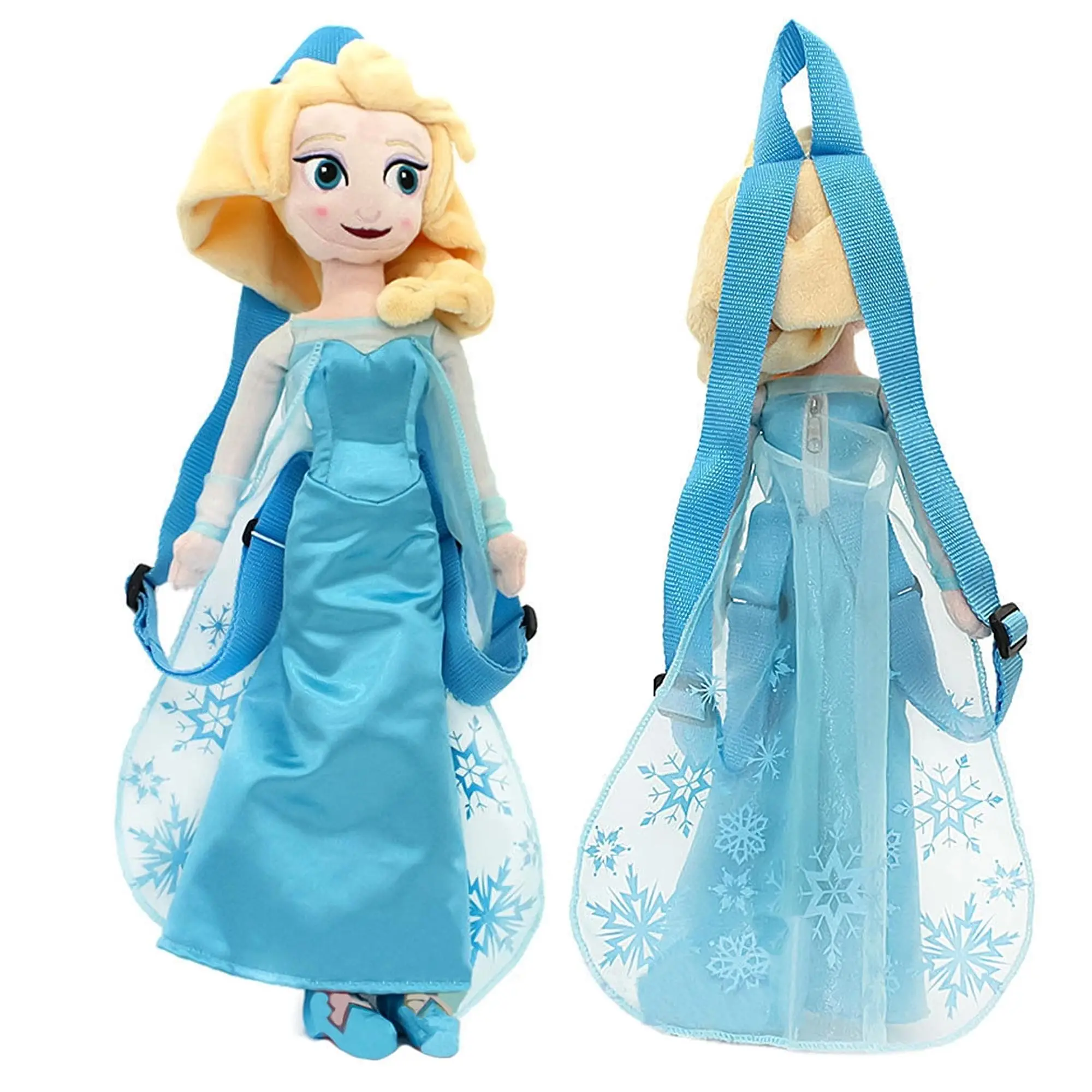 Elsa Frozen 14 inch Cute Fashion Backpack - Cozy Plush Carry, Zip-Closure Collectible Entertainment Backpack, Cute Backpack, Adjustable Straps
