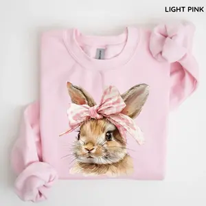 Easter Bunny Unisex Crewneck Sweatshirt, For Her, Unisex Style, 100% Cotton, Coquette Rabbit Shirt