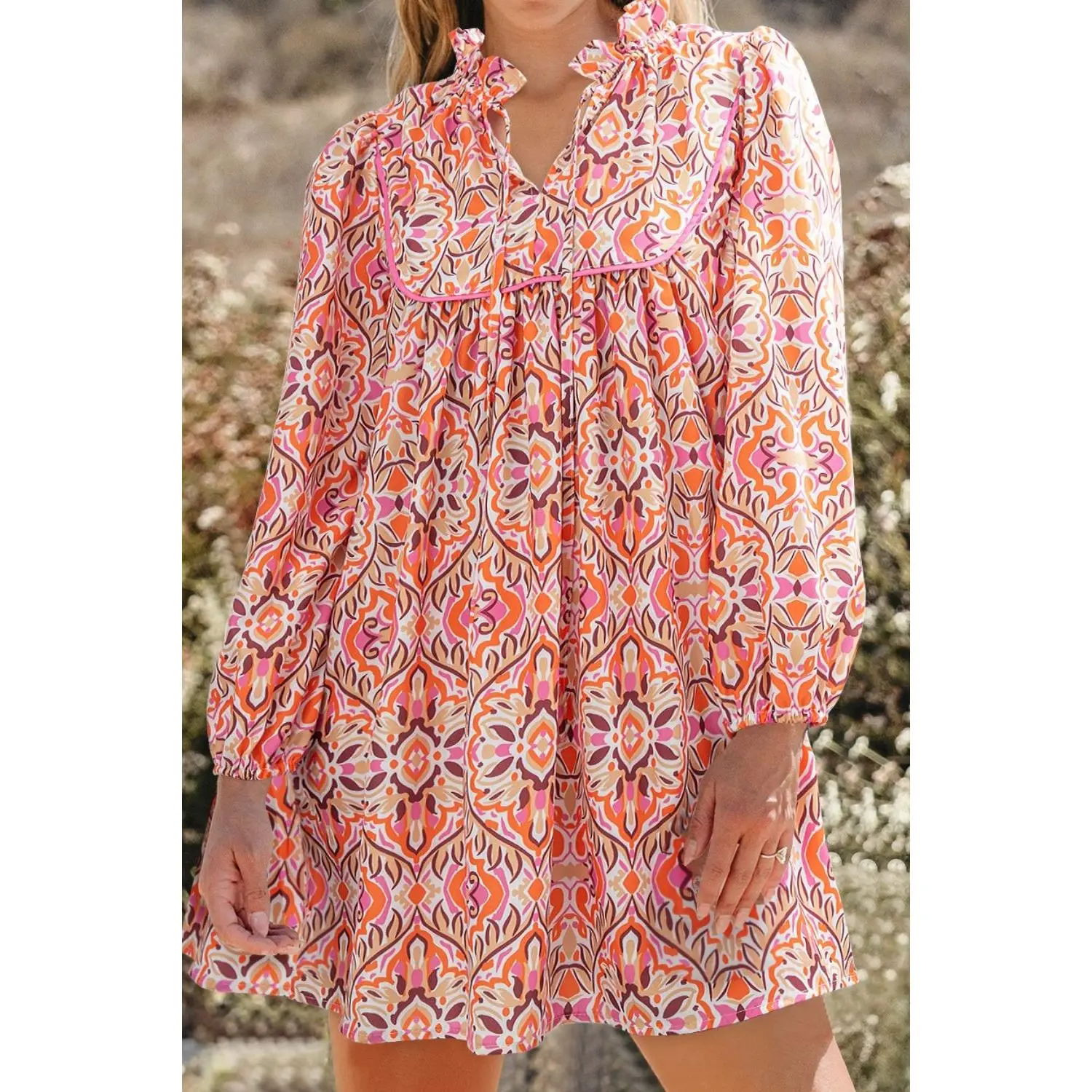 weekday gathered mini long sleeve dress WEEKDAY Gathered Mini Long Sleeve Dress